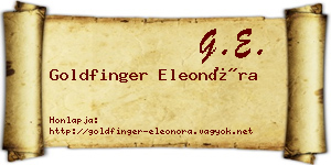 Goldfinger Eleonóra névjegykártya